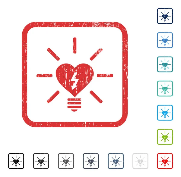 Kalp elektrikli ampul simgesi kauçuk filigran