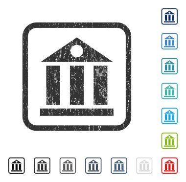 Banka Binası simgesi kauçuk filigran