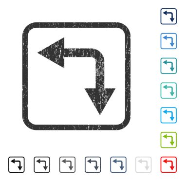 Simge kauçuk sol çatallanma ok filigran