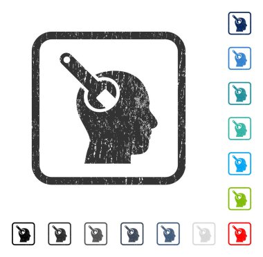 Beyin aracı simgesini kauçuk filigran