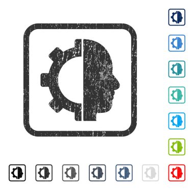 Cyborg dişli simgesini kauçuk filigran