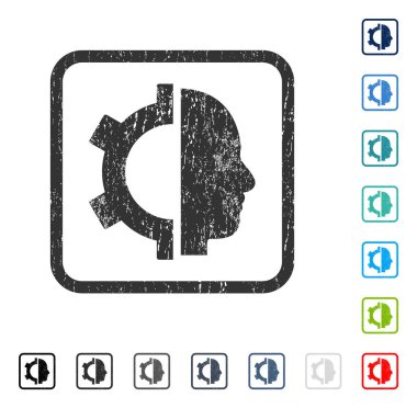 Cyborg dişli simgesini kauçuk filigran