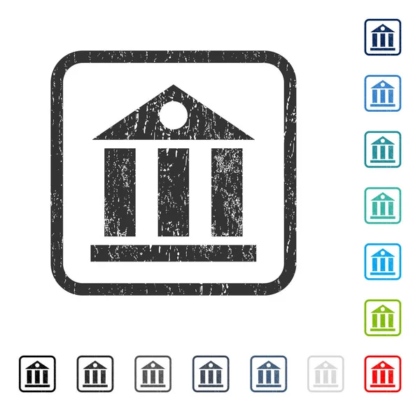 Banka Binası simgesi kauçuk filigran