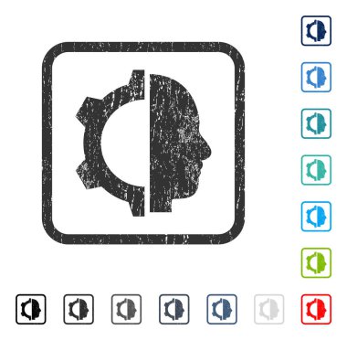 Cyborg dişli simgesini kauçuk filigran