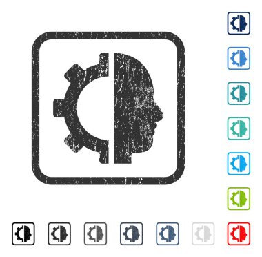 Cyborg dişli simgesini kauçuk filigran