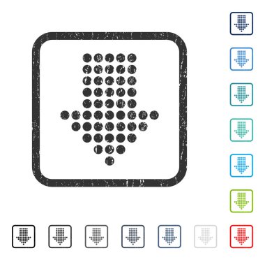 Noktalı ok simgesi kauçuk filigran aşağı