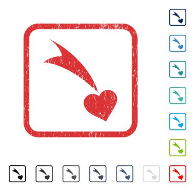 Düşen kalp simgesi kauçuk filigran