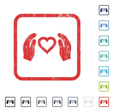 Aşk bakım el simgesi kauçuk filigran