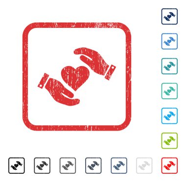 Aşk kalp bakım el simgesi kauçuk filigran