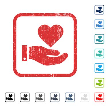 Aşk kalp teklif el simgesi kauçuk filigran