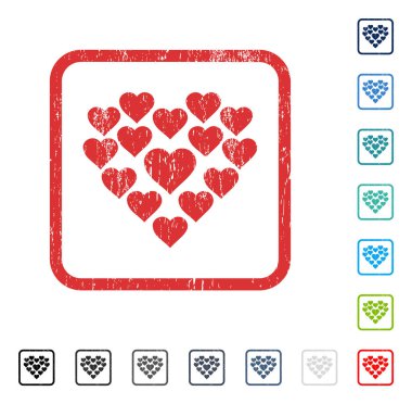 Sevgi kalpleri şekil kutsal kişilerin resmi lastik filigran