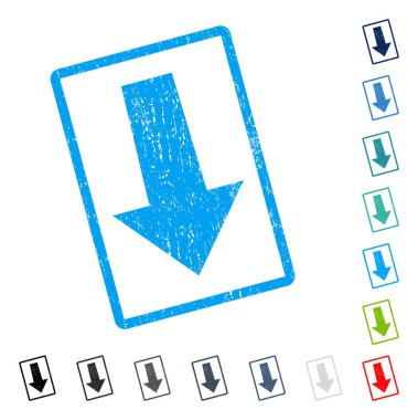 Simge kauçuk filigran aşağı ok