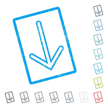 Simge kauçuk filigran aşağı ok