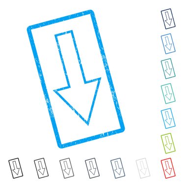 Simge kauçuk filigran aşağı ok