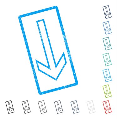 Simge kauçuk filigran aşağı ok