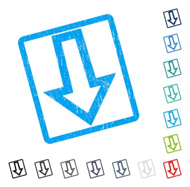 Simge kauçuk filigran aşağı ok