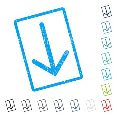 Simge kauçuk filigran aşağı ok