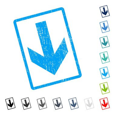 Simge kauçuk filigran aşağı ok