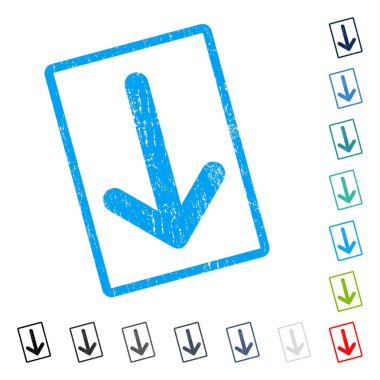 Simge kauçuk filigran aşağı ok