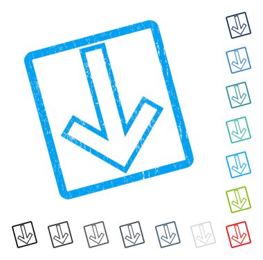 Simge kauçuk filigran aşağı ok