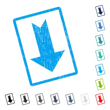 Simge kauçuk filigran aşağı ok