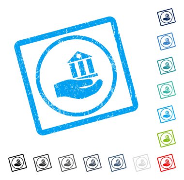 Banka hizmet simgesi kauçuk filigran