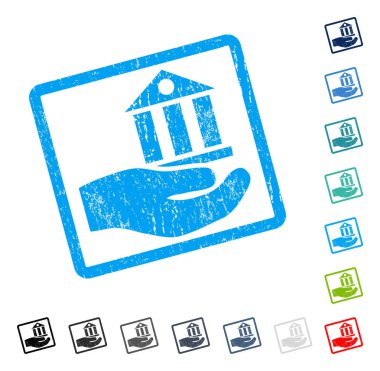 Banka hizmet simgesi kauçuk filigran