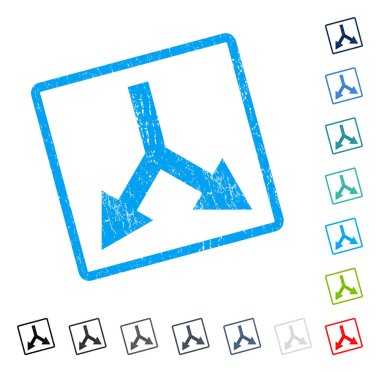 Bifurkasyon ok simgesi kauçuk filigran aşağı