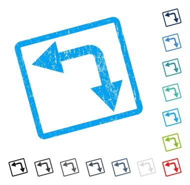 Simge kauçuk sol çatallanma ok filigran