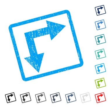 Bifurkasyon ok simgesi kauçuk filigran aşağı