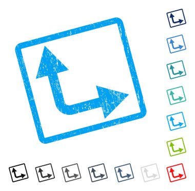 Bifurkasyon ok simgesi kauçuk filigran sağa yukarı