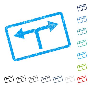 Bifurkasyon oklar sol sağ simge kauçuk filigran