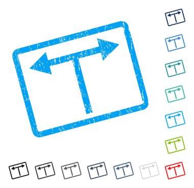 Bifurkasyon oklar sol sağ simge kauçuk filigran