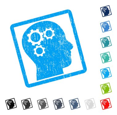 Beyin Gears simgesi kauçuk filigran