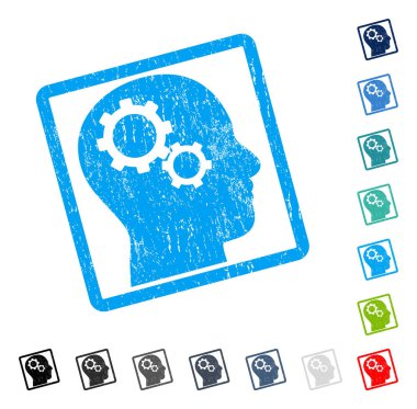 Beyin Gears simgesi kauçuk filigran