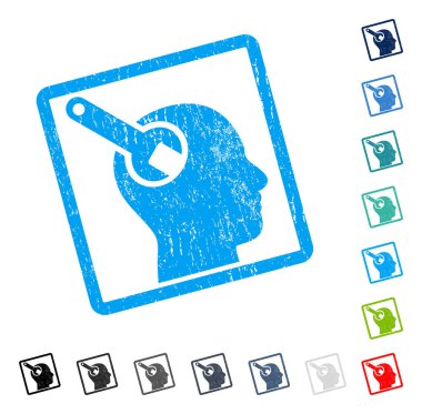 Beyin aracı simgesini kauçuk filigran