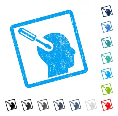 Beyin aracı simgesini kauçuk filigran