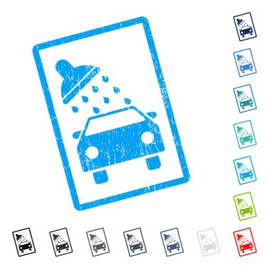 Oto yıkama simgesi kauçuk filigran