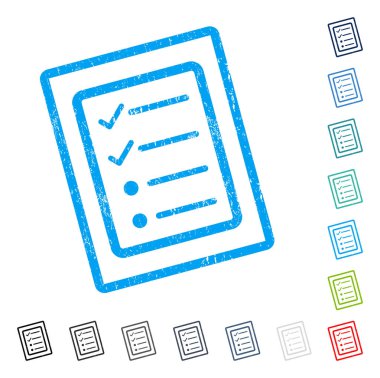 Denetim listesi sayfa simgesini kauçuk filigran