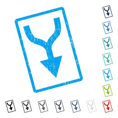 Simge kauçuk filigran aşağı ok birleştirmek