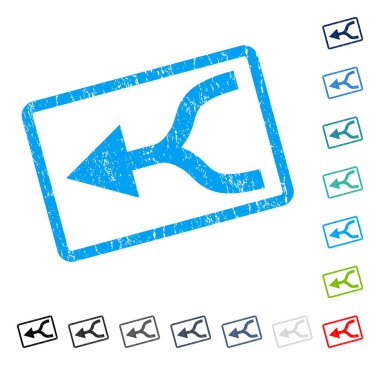 Ok sol simgesi kauçuk filigran birleştirmek