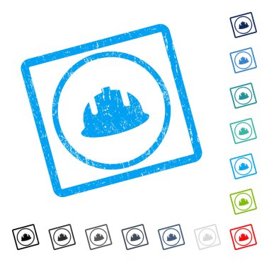 İnşaat kask simgesi kauçuk filigran