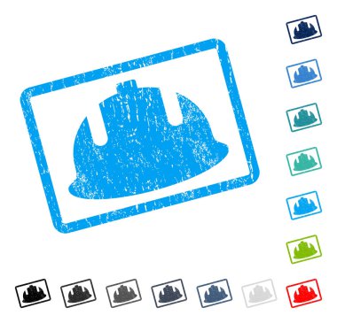 İnşaat kask simgesi kauçuk filigran