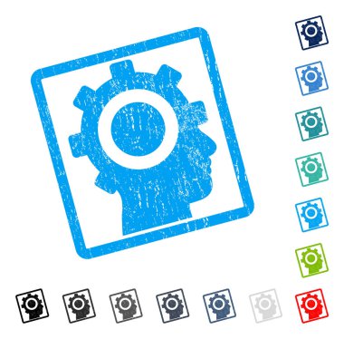 Cyborg dişli simgesini kauçuk filigran