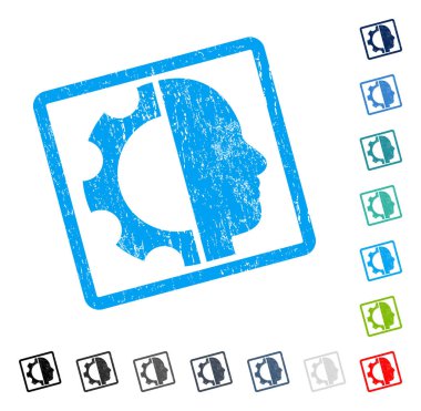 Cyborg dişli simgesini kauçuk filigran