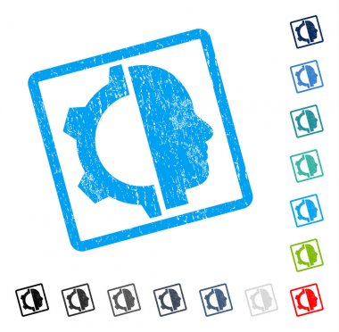 Cyborg dişli simgesini kauçuk filigran