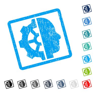 Cyborg dişli simgesini kauçuk filigran