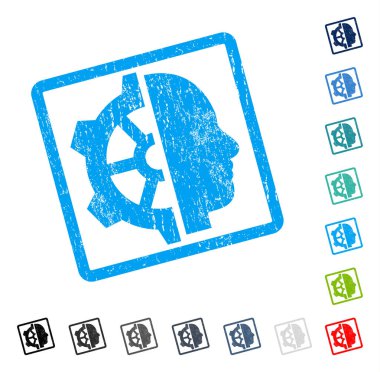 Cyborg dişli simgesini kauçuk filigran