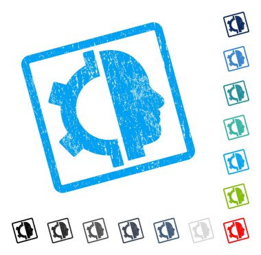 Cyborg dişli simgesini kauçuk filigran