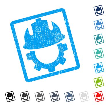 Geliştirme kask simgesi kauçuk filigran